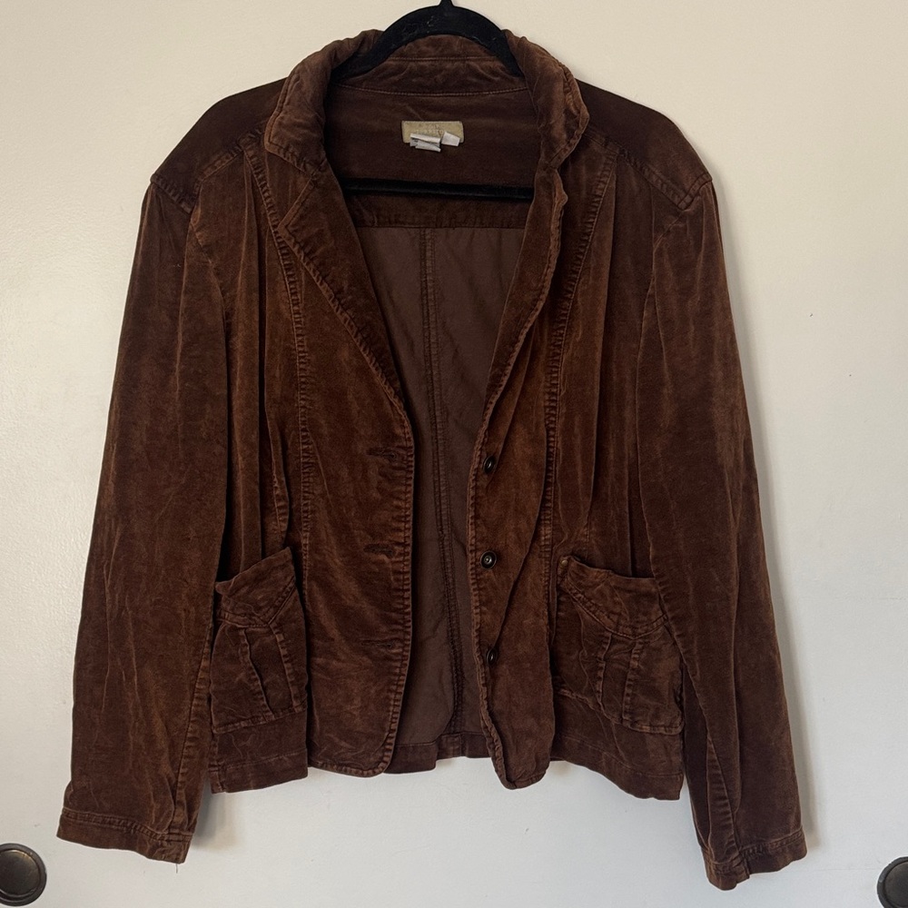 Vintage The Territory Ahead Chocolate Brown Velour Blazer